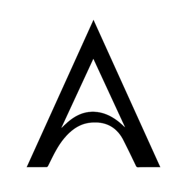 a letter a is on a white background