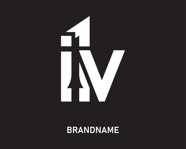 Letter iv logo design template