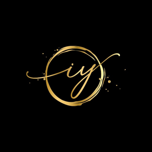 Letter IY Monogram design elements graceful template Gold Beauty Industry fashion logo