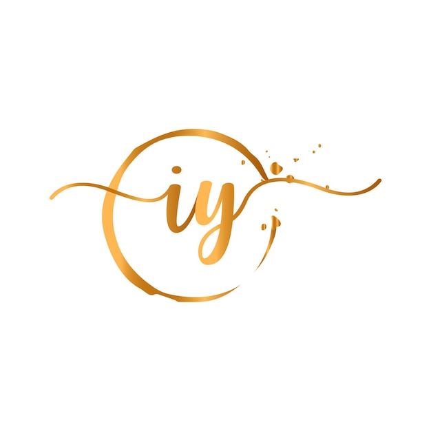 Letter iy Monogram design elements graceful template Industry fashion logo