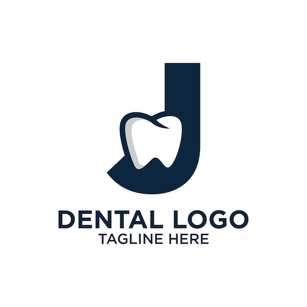 Letter J Dental Logo Design Template Inspiration Vector Illustration