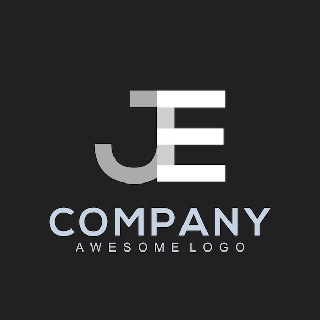 Letter J E logo design template concept company