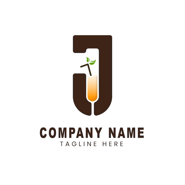 Letter J juice logo design