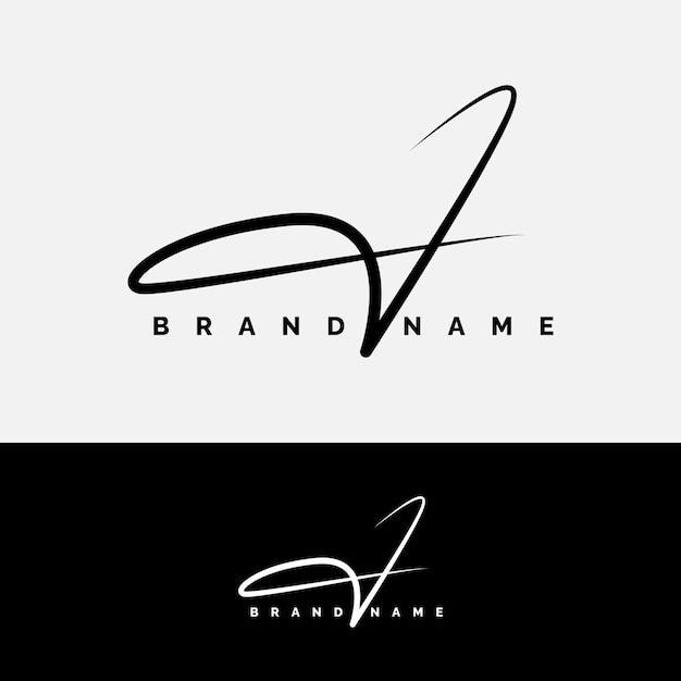 Vector letter j signature logo initial alphabet j icon