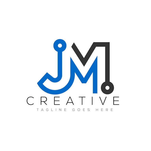 Letter JM logo design template vector illustration