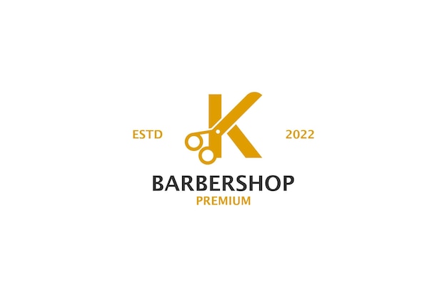 Letter K barbershop logo design vector illustration idea