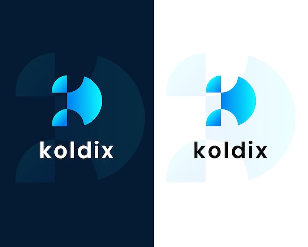 letter k and d modern logo design template