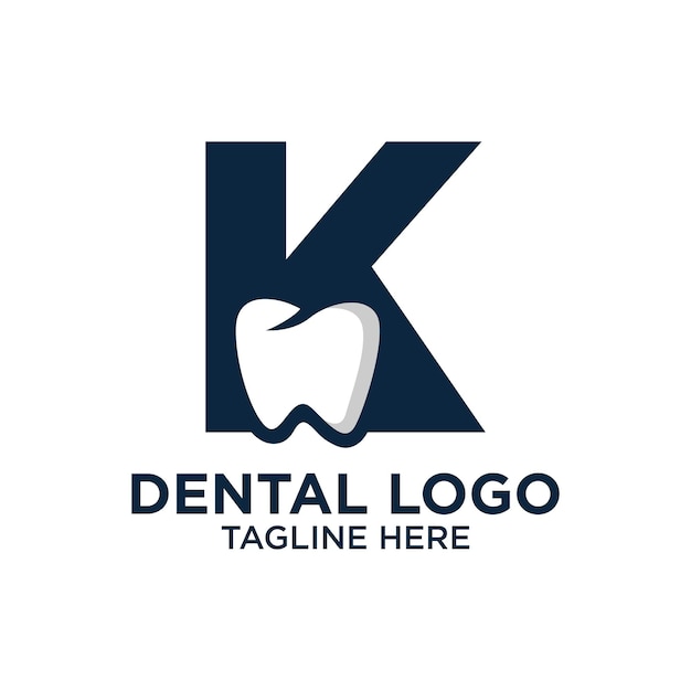 Letter K Dental Logo Design Template Inspiration Vector Illustration