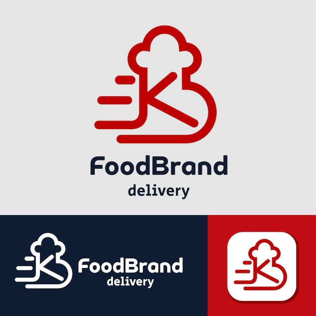 Letter K Food Fast Delivery Logo Design