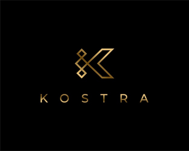 Letter K Gold Classy Luxury Elegant Minimalist Simple Monogram Vector Logo Design