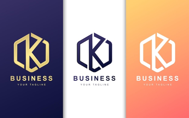 Letter K logo design template with geometric shape style