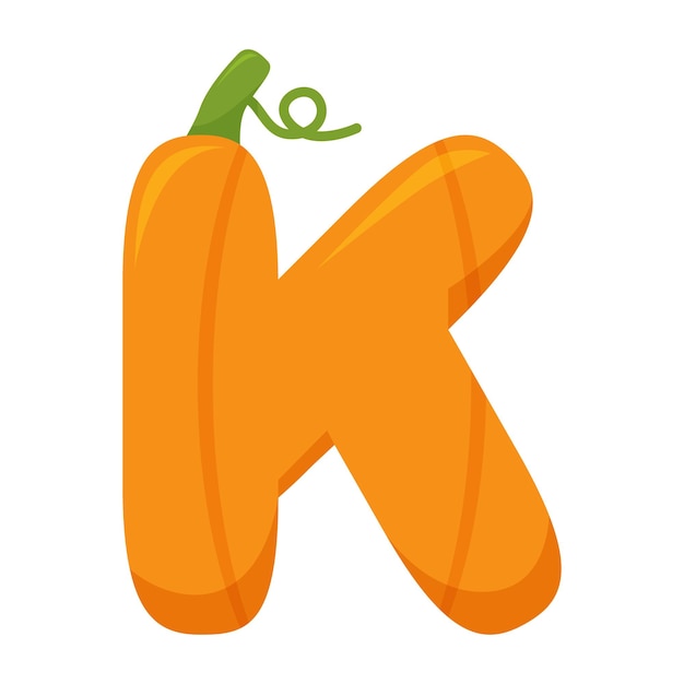 Letter K Pumpkin vector illustration