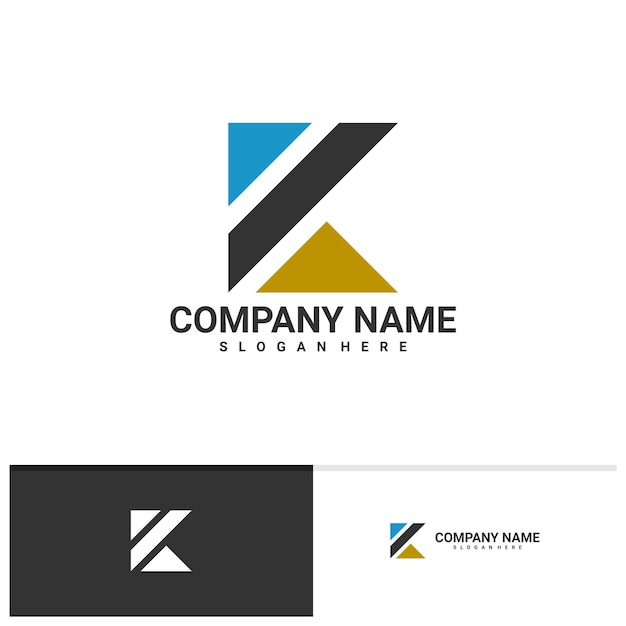 Letter K with House logo vector template Creative K logo design concepts