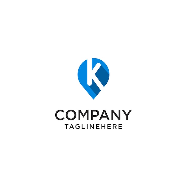 Letter K With Map Pointer logo design concept template