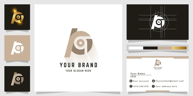 Letter Ko or Kq monogram logo with business card design