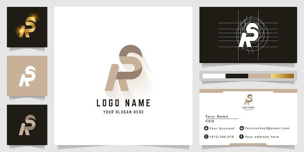 Letter KS or RS monogram logo with business card design