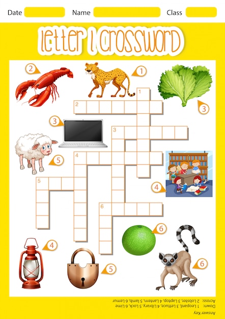 Letter l crossword concept