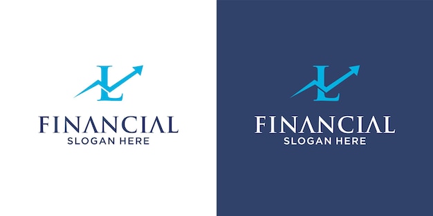 Letter L financial accounting logo design