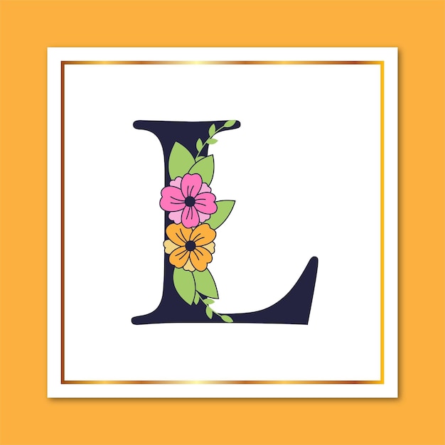 Letter L Floral Elegant Decorative Logo