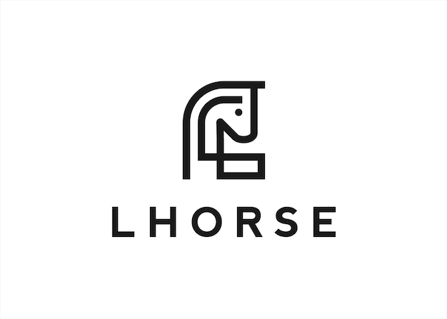 letter l horse logo design vector illustration