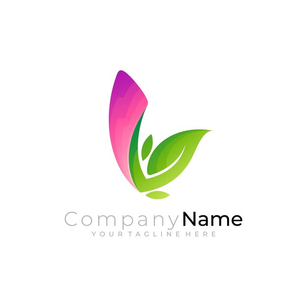 Letter L logo and leaf design nature icon template floral