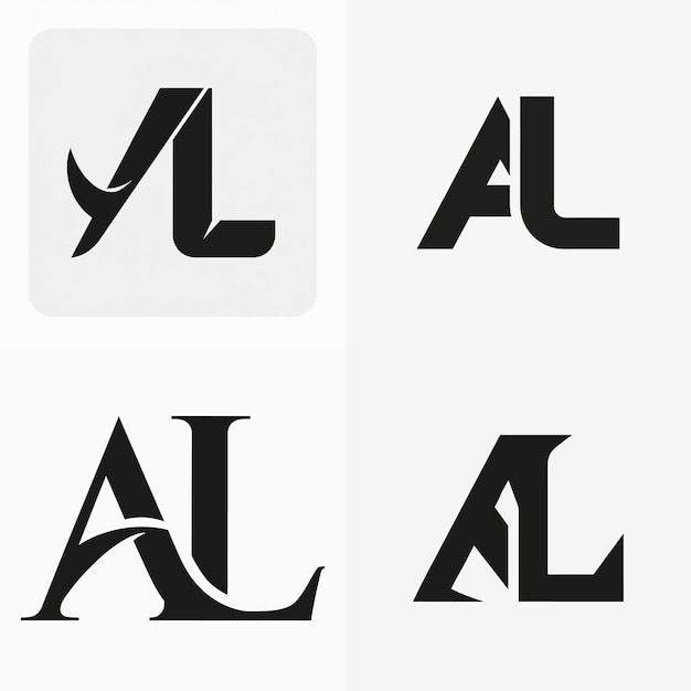 letter A and L logo set of collecton vector flat