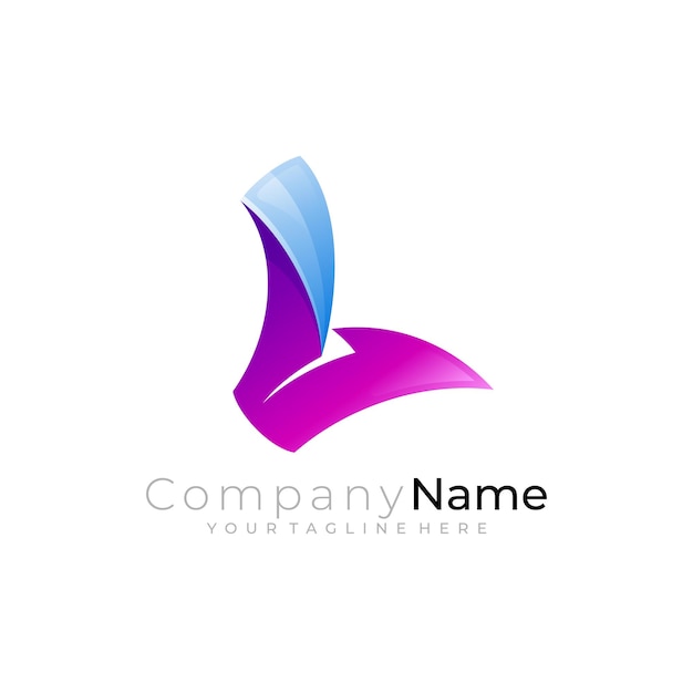 Letter L logo with colorful design for company logo