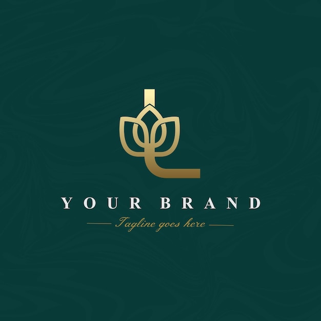 Letter L Lotus Flower Logo Design