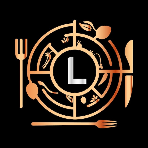 Letter L Monogram design food service vector logo design template