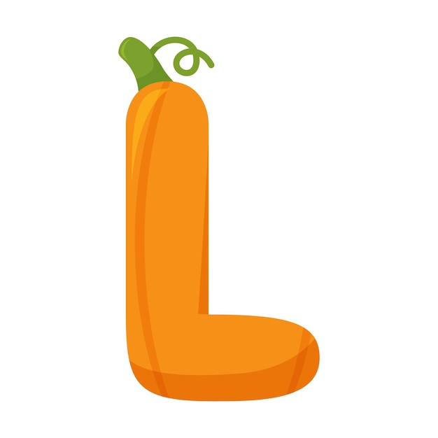 Letter L Pumpkin vector illustration