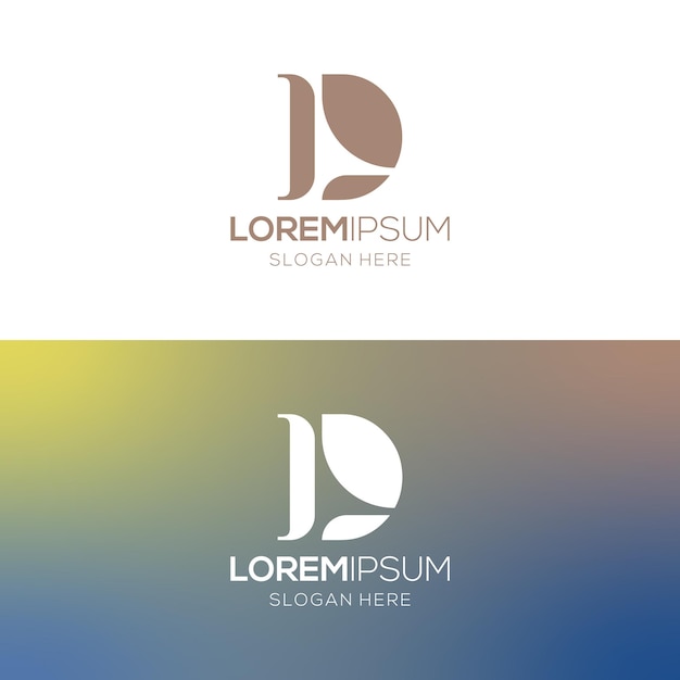 Letter LD or DL Abstract elegant and classy logo design template with colorful gradient background