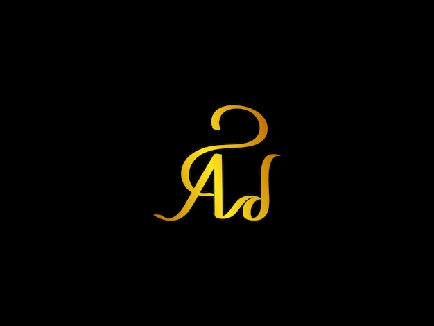 Vector a letter a and a letter a on a black background