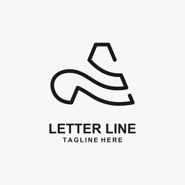 Letter A line logo design