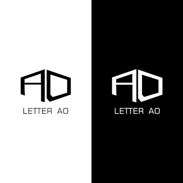 Letter Logo Black and White Design Vector