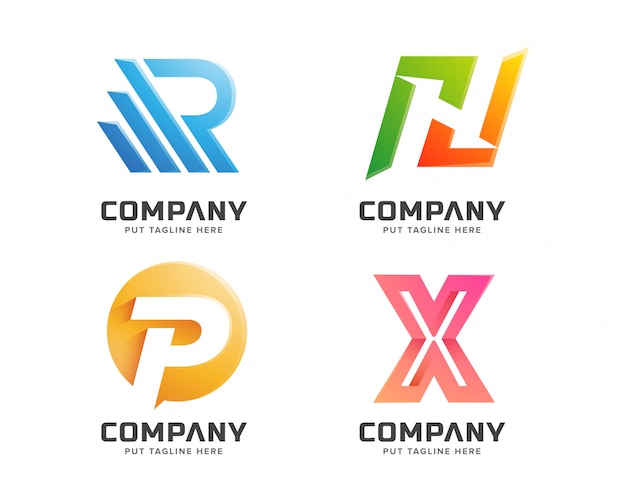 letter logo collection abstract logotype business company