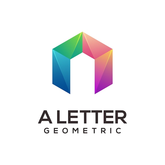 Letter a logo colorful gradient