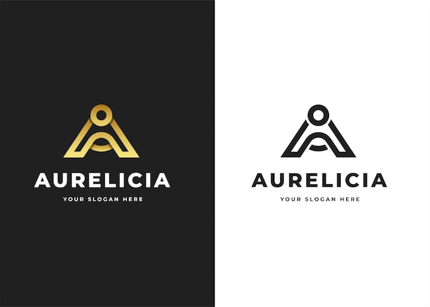 Letter A logo design template line luxury concept