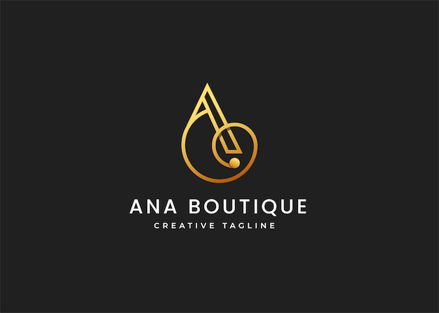 Letter A logo design template luxury boutique concept