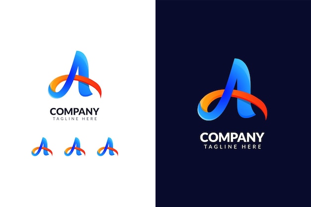 Letter A logo design template with gradient creative concept