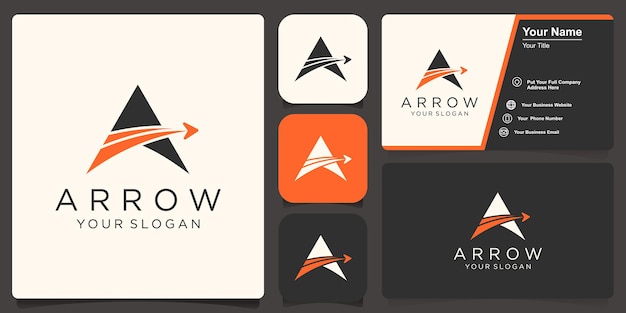 Letter A logo design with arrow symbol