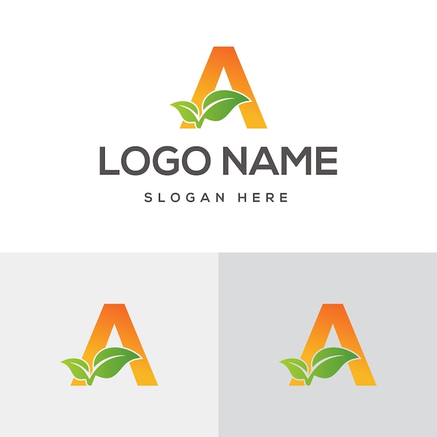 A letter logo design with a of leaves design template design premium vector Premium Vector