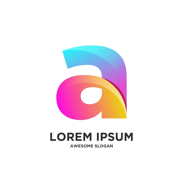 A letter logo gradient colorful illustration