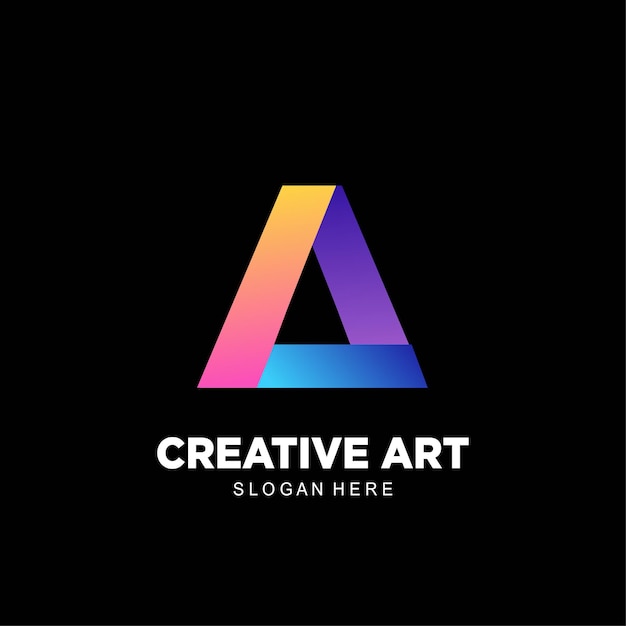 A letter logo icon colorful gradient design