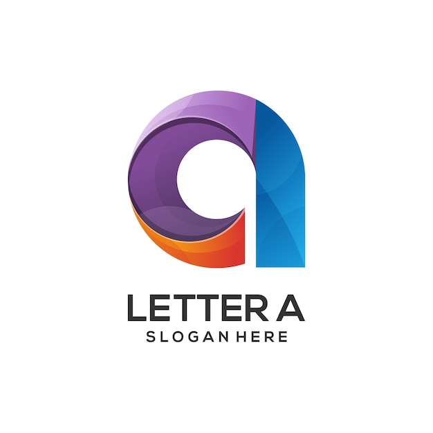 Letter a logo illustration colorful gradient style