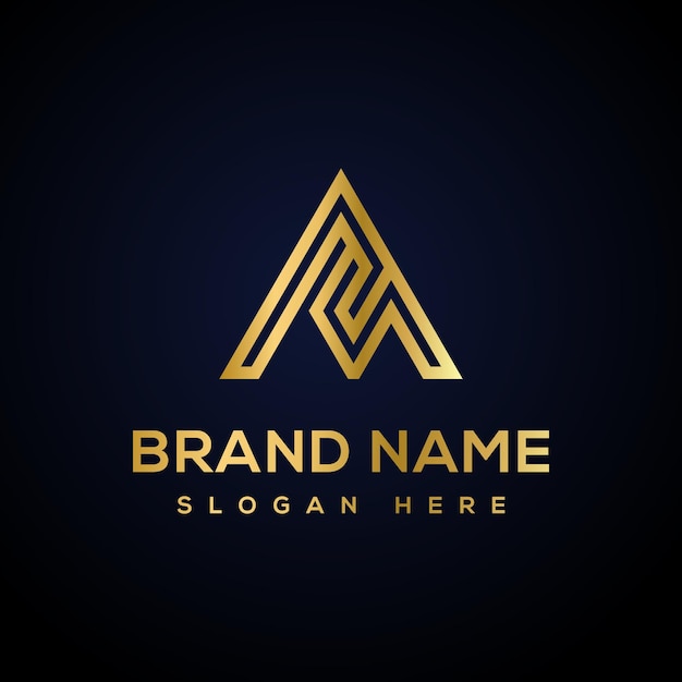 A letter Logo Luxury Logo Golden Logo Design