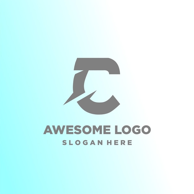 Letter logo minimalist luxury design gradient style