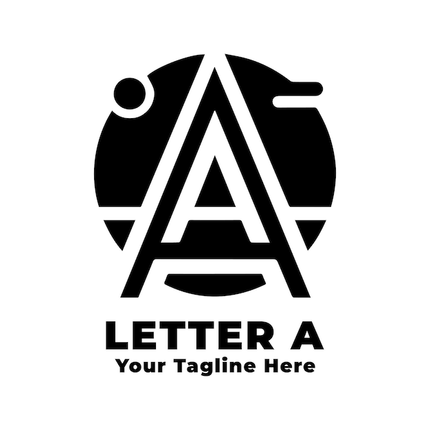 Letter A Logo Simple Design Black And White