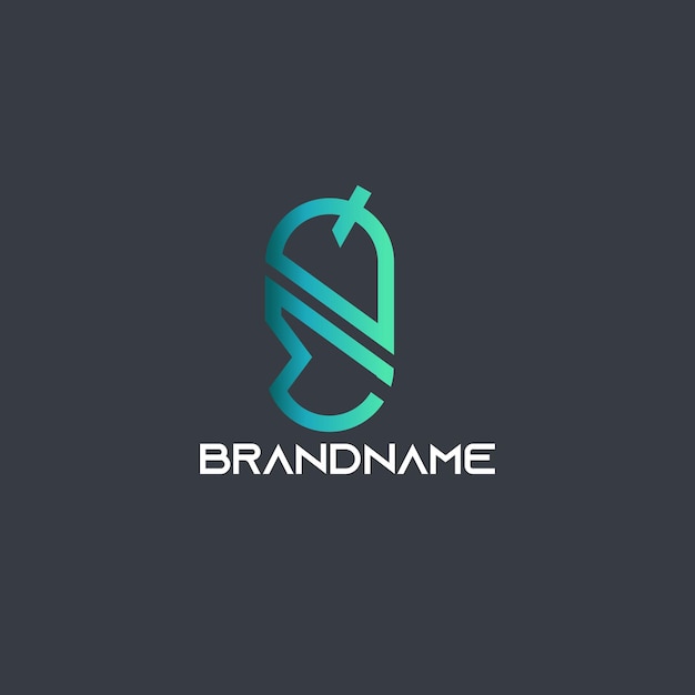 A letter logo that says'brand name '