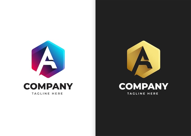 Letter A logo vector illustration with geometric shape design