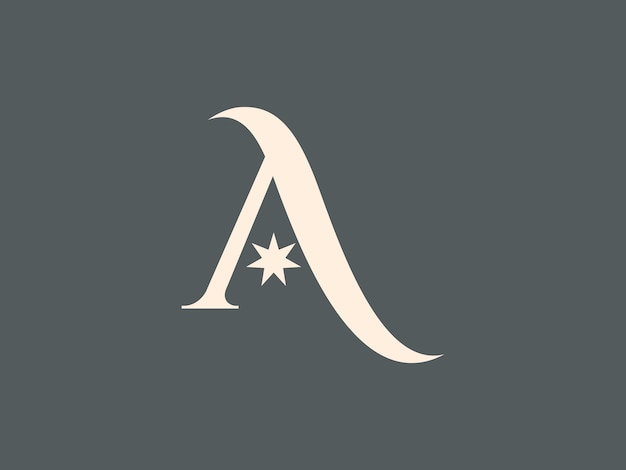 LETTER A LOGO VECTOR WITH STAR